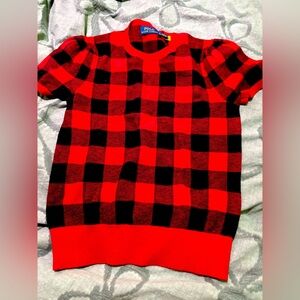 Bundle 3 for $15. Ralph Lauren Kids Red and Black Plaid Sweater. Size Small.